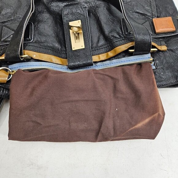 Chloe Audra Black Leather Purse Handbag Purse Shoulder Bag - Picture 8 of 16